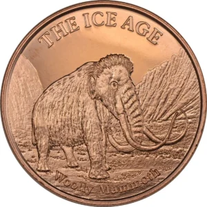 Robmar-USA-Moneda De Cobre Puro 24k 0,999-N°602-The Ice Age-Mammoth