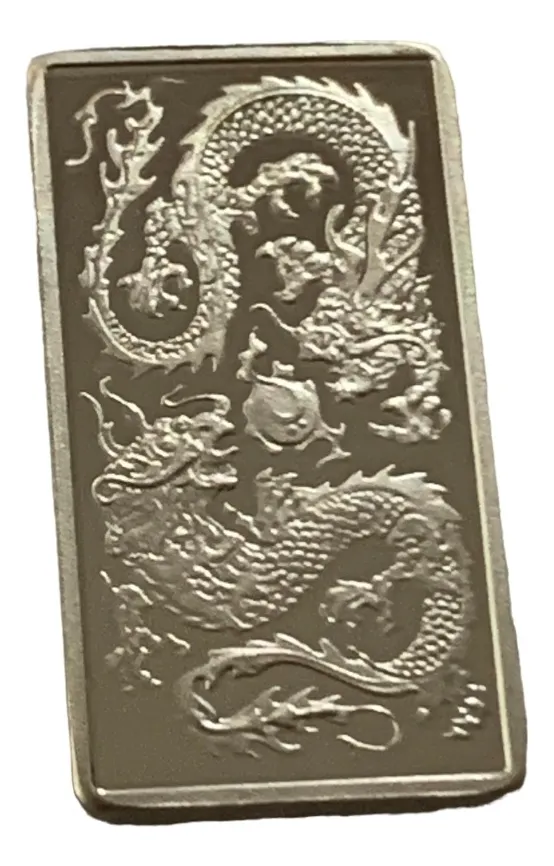 Robmar-USA-1 lingote De 2,5g Plata 0,999-Dos Dragones - Imagen 2