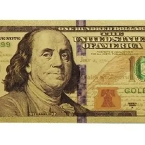 Robmar-USA-Billete U$s 100 Plástico Bañado Oro 24 K.-oferta