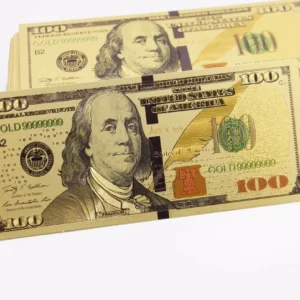 Robmar-usa Billete U$s 100 Plástico Bañado Oro 24 K.regalar