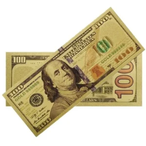 Robmar-USA-Billete U$s 100 Plástico Bañado Oro 24 K.-unico