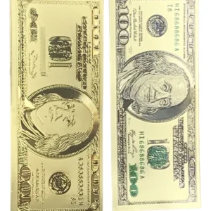Robmar-USA-Billete U$s 100 Plástico Bañado Oro 24 K.una Cara