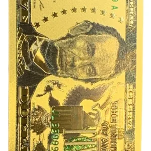 Robmar-USA-Billete U$s 5 Plástico Bañado Oro 24 K.-oferta