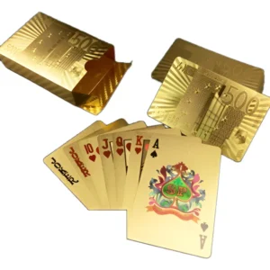 Robmar-USA-Naipe De Poquer Plasticos bañados En Oro Euros 500