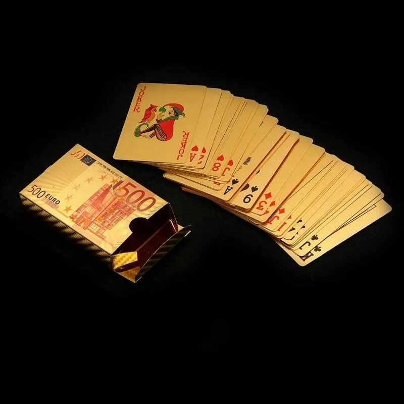 Robmar-USA-Naipe De Poquer Plasticos bañados En Oro Euros 500 - Imagen 4