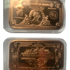 Robmar-USA-Lingote De 1 Onza De Cobre Puro 24k 0,999-Billete De U$S2