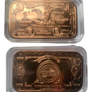Robmar-USA-Lingote De 1 Onza De Cobre Puro 24k 0,999-Billete De U$S1