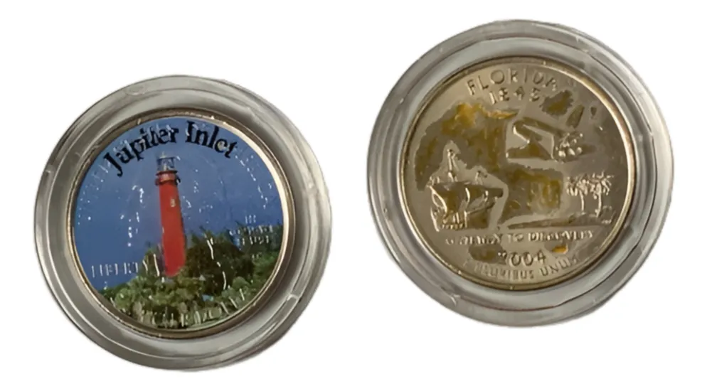 Robmar-USA-moneda-n°25-de Florida-el Faro De Jupiter Inlet - Imagen 2