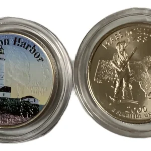 Robmar-USA-moneda-n°5 De Masachusets-faro De Boston Harbor