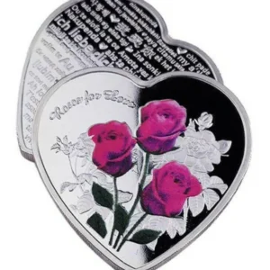 Robmar-USA-monedas Forma Corazon Con Ramo De Rosas Pintadas
