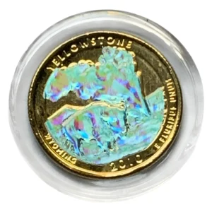 Robmar-USA-Quarter Bañado En Oro 24k Y Oleo-2010-Yellowstone