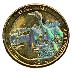 Robmar-USA-Quarter Bañado En Oro 24k Y Oleo-2014-Everglades