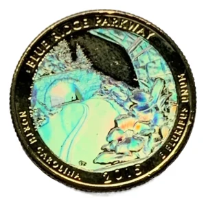Robmar-USA-Quarter Bañado En Oro 24k Y Oleo-2015-Blue Ridge