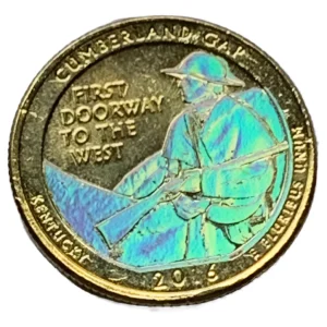 Robmar-USA-Quarter Bañado En Oro 24k Y Oleo-2016-Cumberland Gap