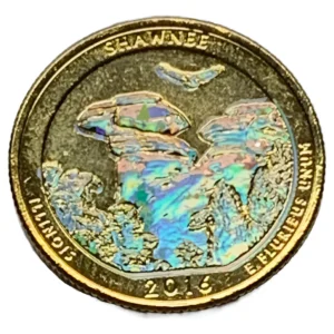 Robmar-USA-Quarter Bañado En Oro 24k Y Oleo-2016-Shawnee