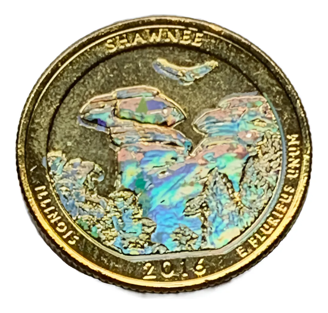 Robmar-USA-Quarter Bañado En Oro 24k Y Oleo-2016-Shawnee