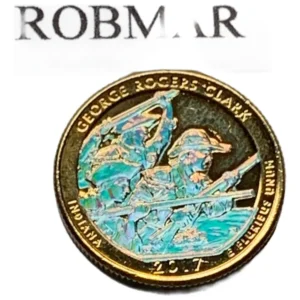 Robmar-USA-Quarter Bañado En Oro 24k Y Oleo-2017-George Rogers