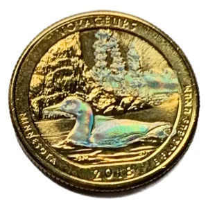 Robmar-USA-Quarter Bañado En Oro 24k Y Oleo-2018-Voyageurs