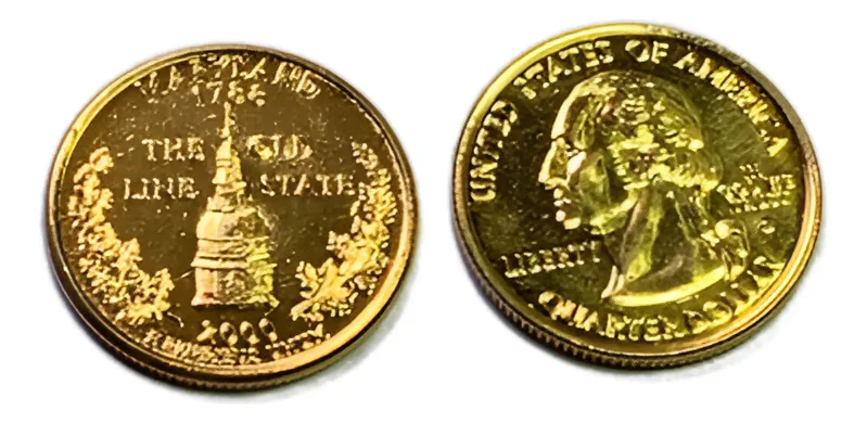 Robmar-USA-Quarter Bañado En Oro 24k-2000-Maryland