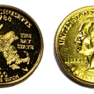 Robmar-USA-Quarter Bañado En Oro 24k-2000-Massachusetts