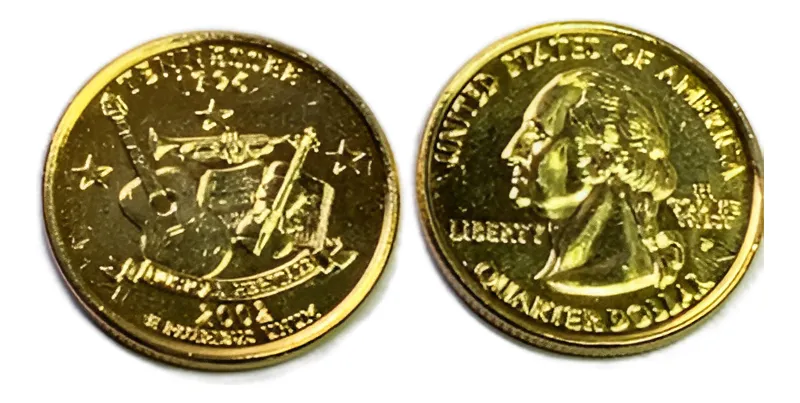 Robmar-USA-Quarter Bañado En Oro 24k-2002-Tennessee - Imagen 2