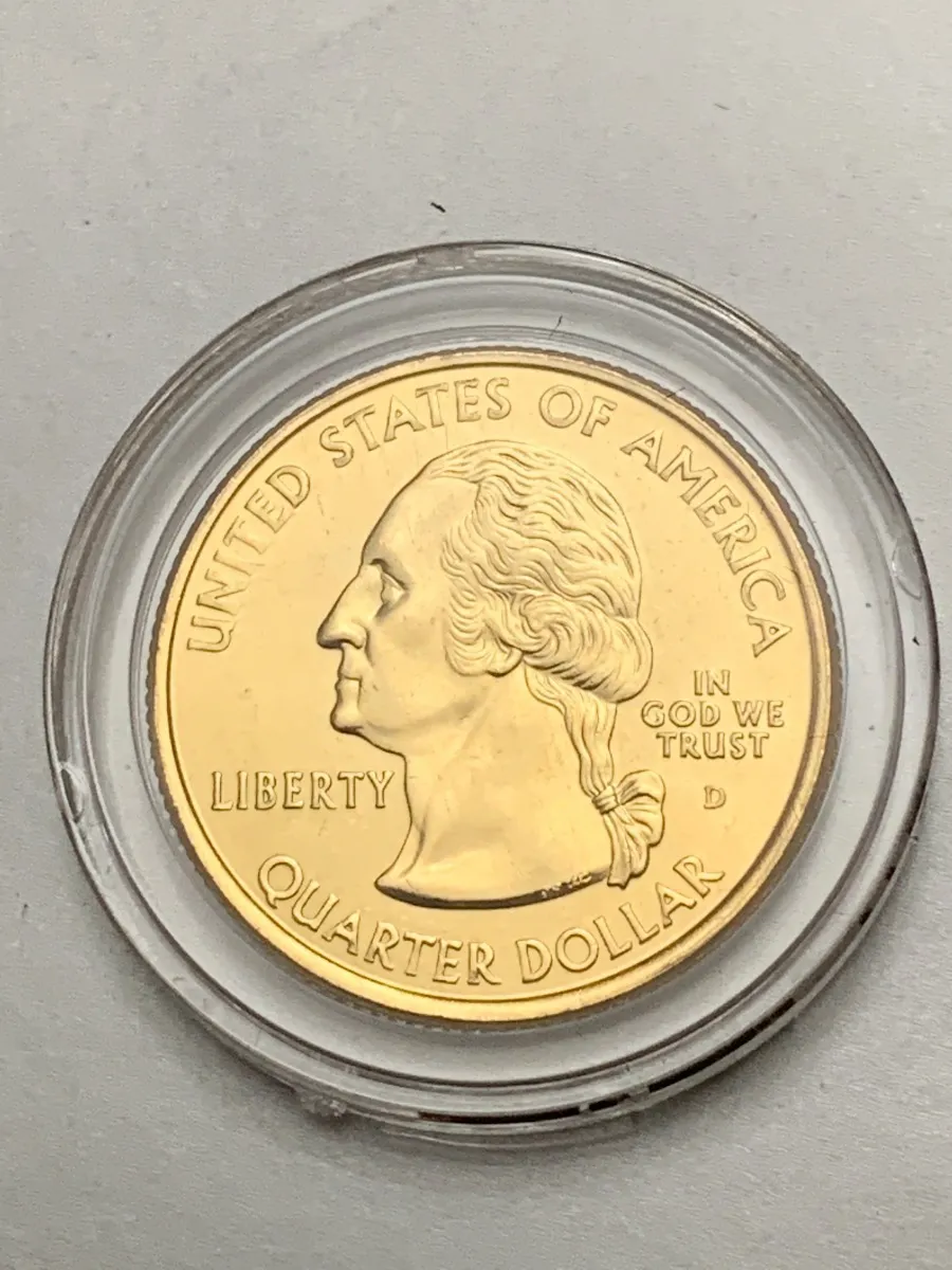 Robmar-USA-Quarter Bañado En Oro 24k-2004-Texas - Imagen 3