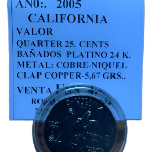 Robmar-USA-Quarter Bañado En Platino 24k-2005-California