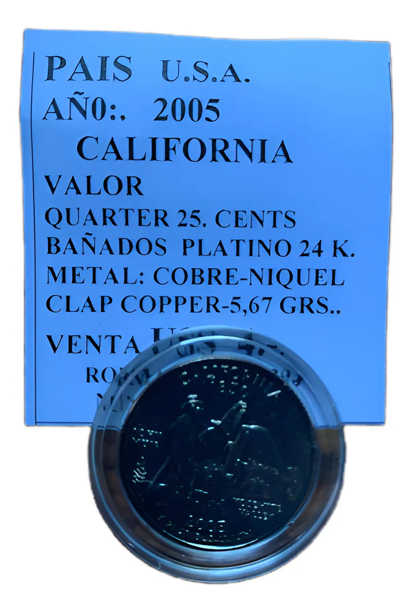 Robmar-USA-Quarter Bañado En Platino 24k-2005-California