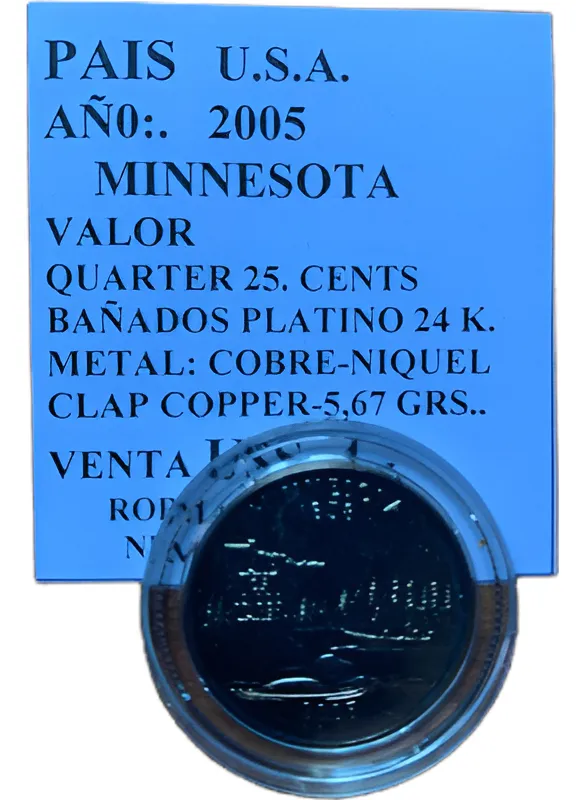 Robmar-USA-Quarter Bañado En Platino 24k-2005-Minnesota