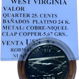 Robmar-USA-Quarter Bañado En Platino 24k-2005-West Virginia