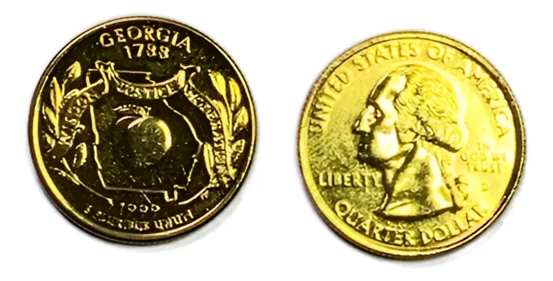 Robmar-USA-Quarter Bañado En Oro 24k-1999(p/d)-Georgia