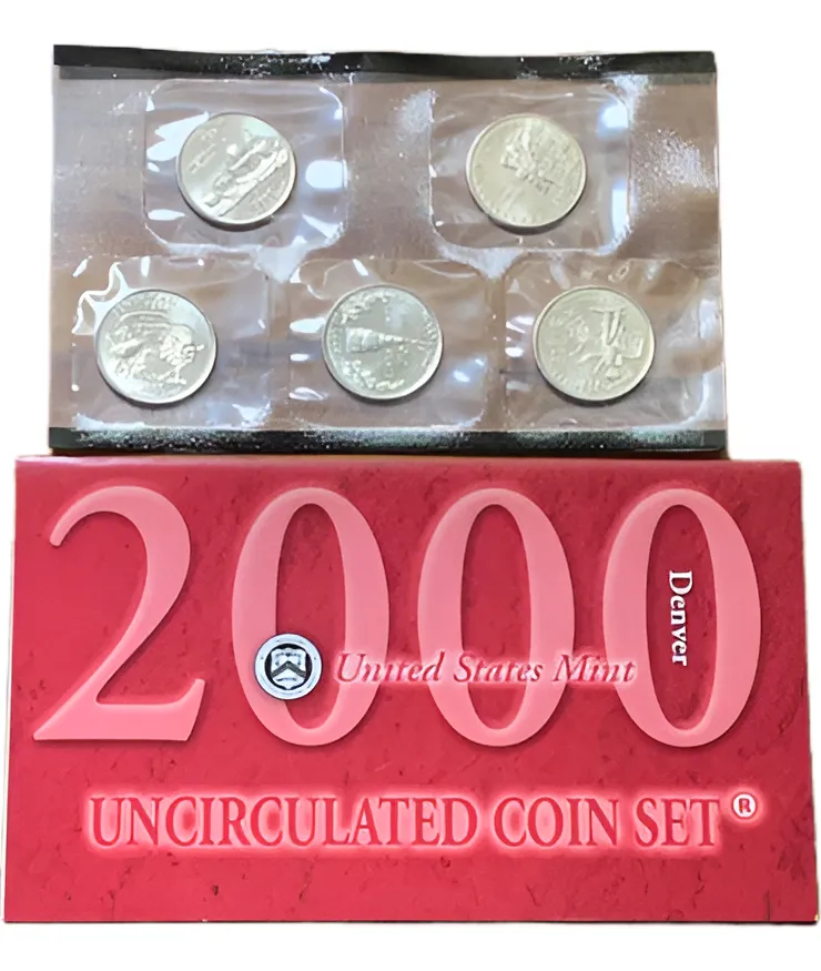 Robmar-USA-set 5 Quarter(25cent (d)acabado Satinado Año 2000