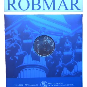 Robmar-Argentina-Estuche De La Moneda De 2 Pesos 75ª Banco Nacion pocas unidades emitidas