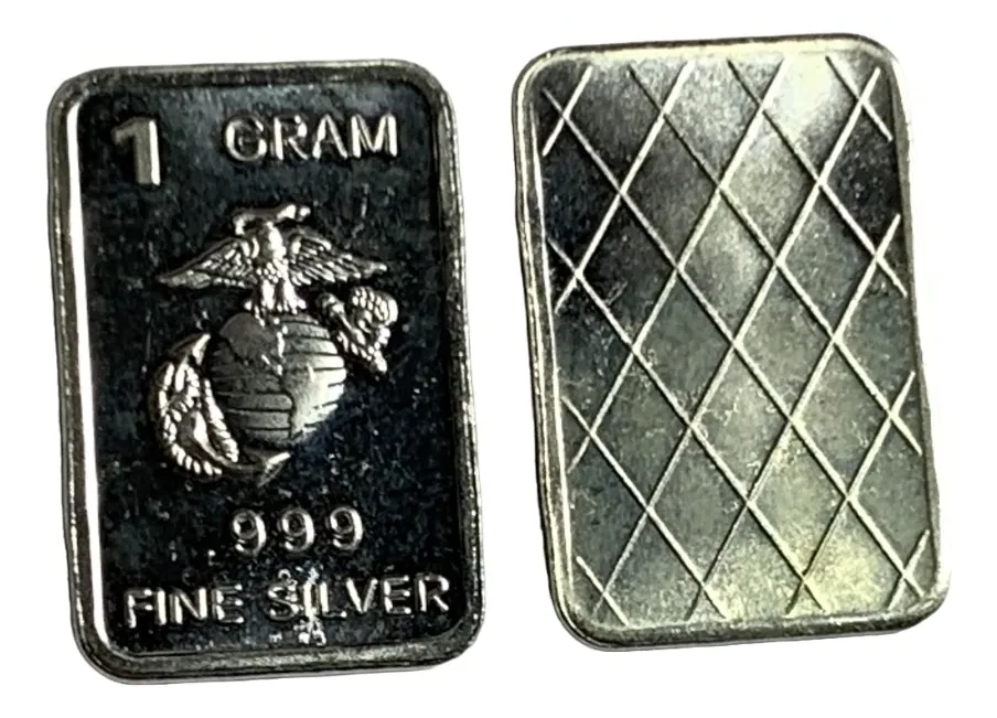 Robmar-USA-Lingote De 1g Plata Pura 24k 0,999-N°111-Simbolo De Army