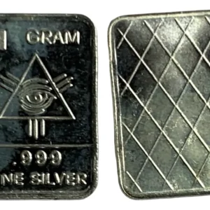 Robmar-USA-Lingote De 1g Plata Pura 24k 0,999-N°110-Símbolo Masónico Triangular