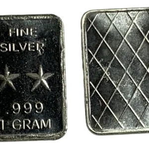 Robmar-USA-Lingote De 1g Plata Pura 24k 0,999-N°132-Dos Estrellas