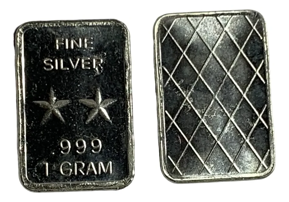 Robmar-USA-Lingote De 1g Plata Pura 24k 0,999-N°132-Dos Estrellas