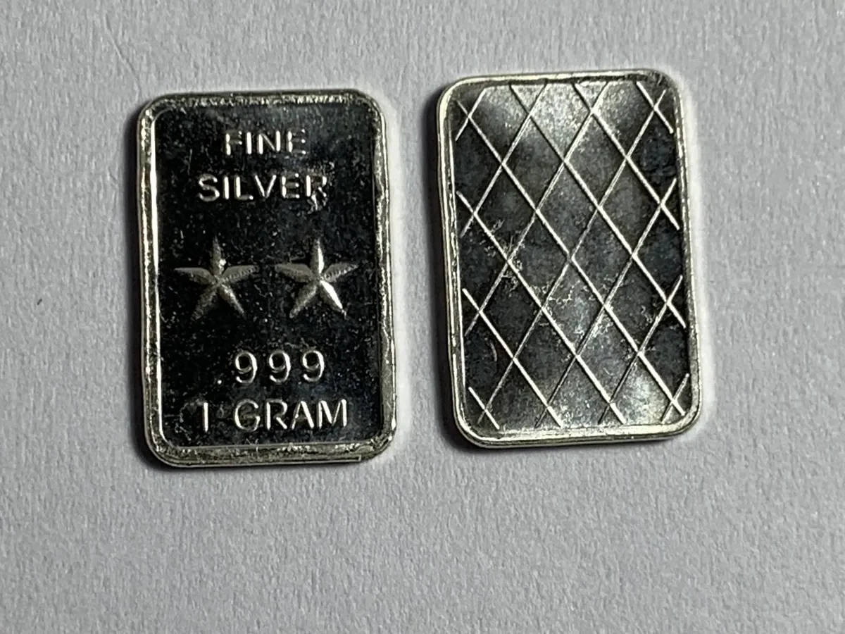 Robmar-USA-Lingote De 1g Plata Pura 24k 0,999-N°132-Dos Estrellas - Imagen 2