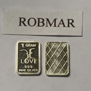 Robmar-USA-Lingote De 1g Plata Pura 24k 0,999-N°98-Dos Caras Y Besos