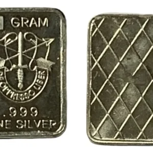 Robmar-USA-Lingote De 1g Plata Pura 24k 0,999-N°113-Símbolo Con Armas