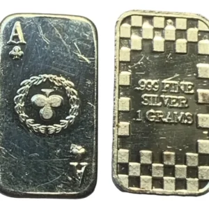 Robmar-USA-Lingote De 1g Plata Pura 24k 0,999-N°115-As De Trebol