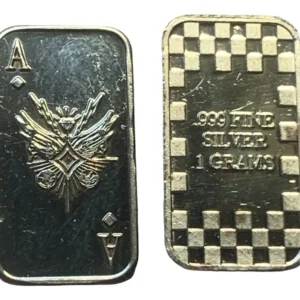 Robmar-USA-Lingote De 1g Plata Pura 24k 0,999-N°116-As De Diamantes