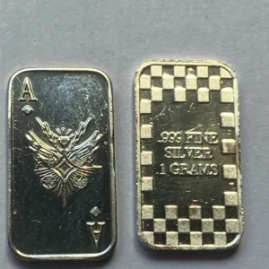 Robmar-USA-Lingote De 1g Plata Pura 24k 0,999-N°117-As De Picas