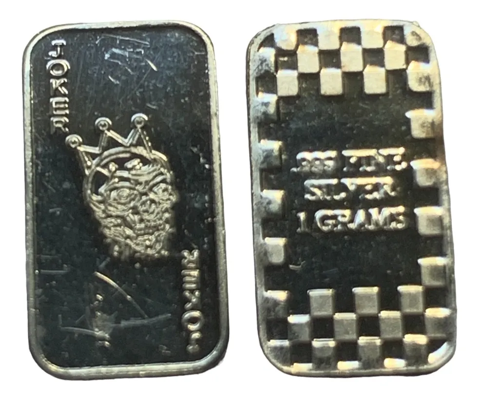 Robmar-USA-Lingote De 1g Plata Pura 24k 0,999-N°119-Joker