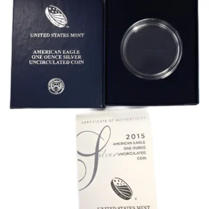 Robmar-2015-1 Onza De Plata-Con El Estuche Original Emitido-Eagle-Hay Otros Años