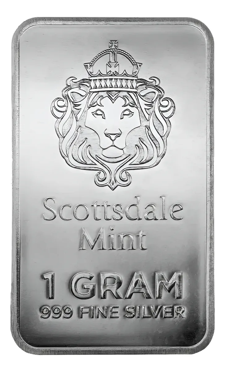 Robmar-3 Lingotes De 1g Plata 999 24k-Scorttsdale