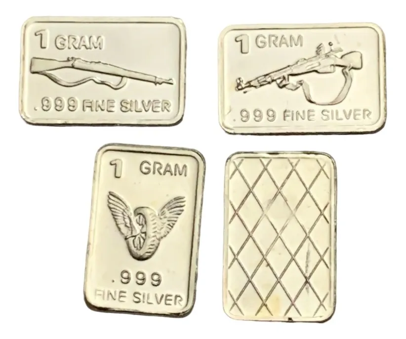 Robmar-USA-Lote De 3 Lingotes De 1g De Plata Pura 0,999-N°124