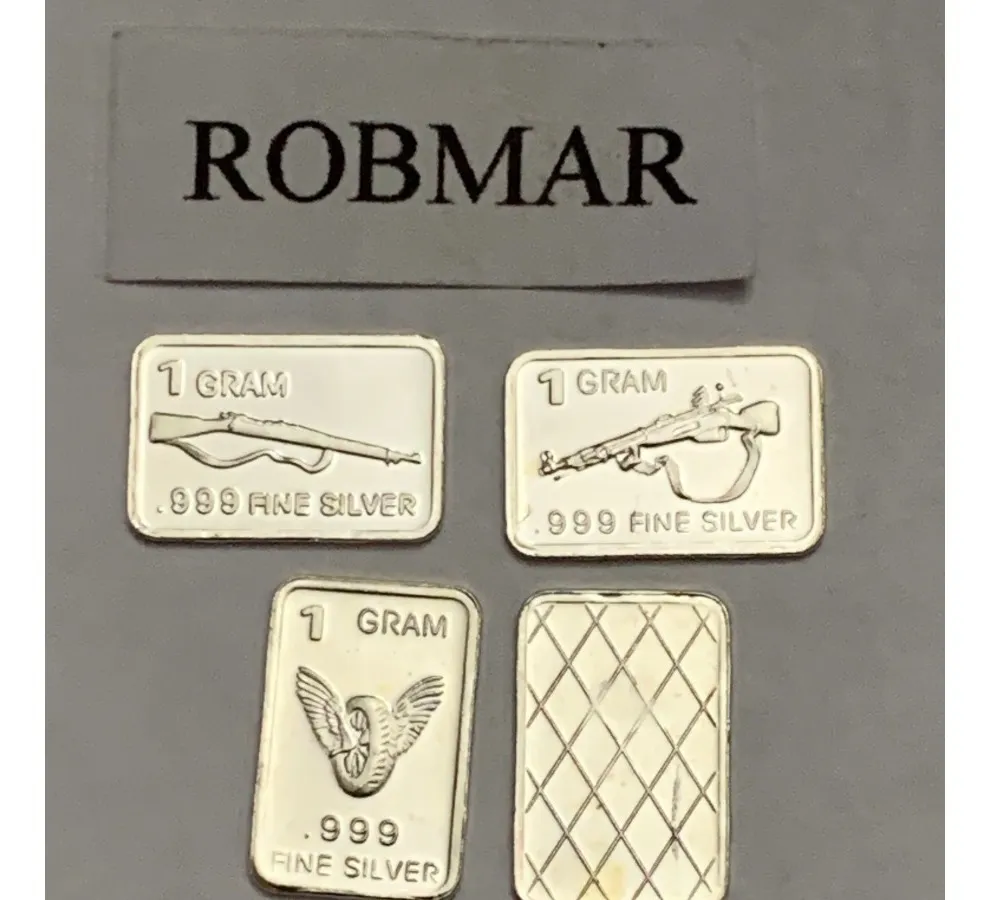 Robmar-USA-Lote De 3 Lingotes De 1g De Plata Pura 0,999-N°124 - Imagen 2