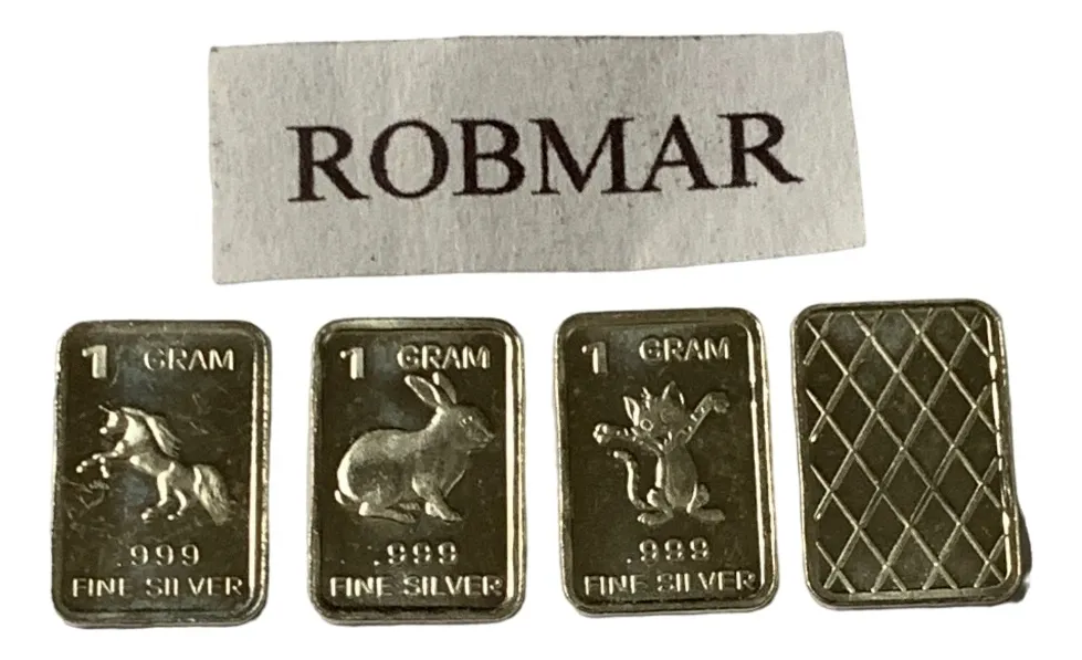 Robmar-USA-Lote De 3 Lingotes De 1g De Plata Pura 0,999-N°142