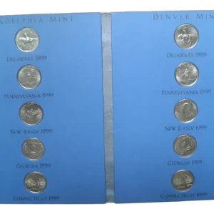 Robmar-USA-Colección 10 Monedas De 25 Centavos Del 1999-N°332-Serie De Los Estados Americanos